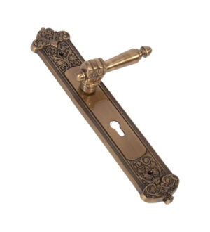Clara Antique Brass  Door Lever Handle Classic on Plate