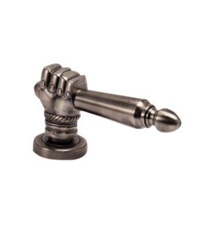 Clara on Round Rose Antique Silver Brass Door Lever Handle Classic on Rose