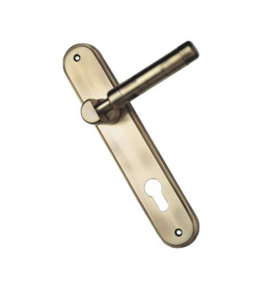 Crystal Antique Brass Door Lever Handle Contemporary on Plate