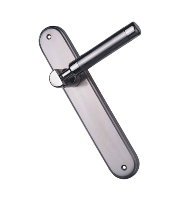 Crystal Brushed Nickel Brass Door Lever Handle Contemporary on Plate