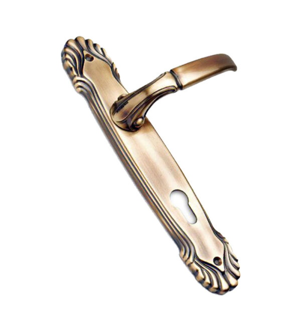 Divine Antique Brass  Door Lever Handle Classic on Plate