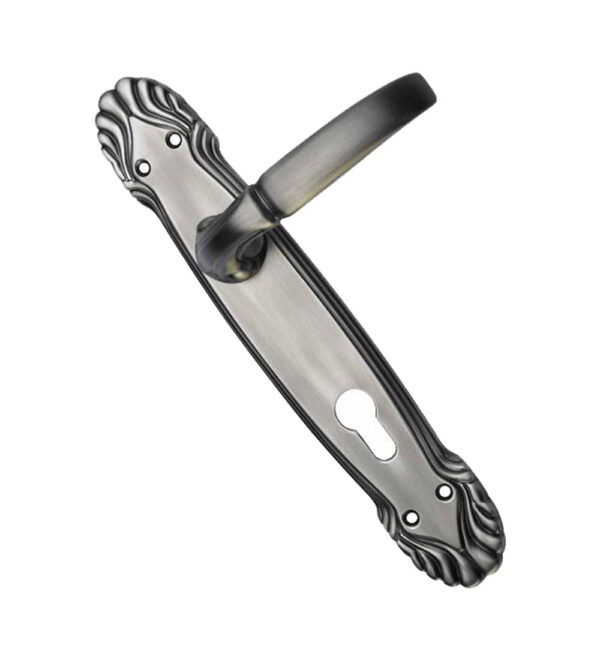 Divine Antique Silver  Brass  Door Lever Handle Classic on Plate