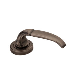 Divine on Round Rose Antique Silver   Brass Door Lever Handle Classic on Rose