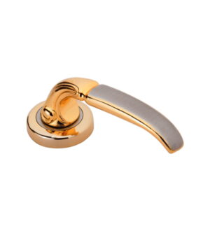 Divine on Round Rose Stain Nickel Gold  Brass Door Lever Handle Classic on Rose