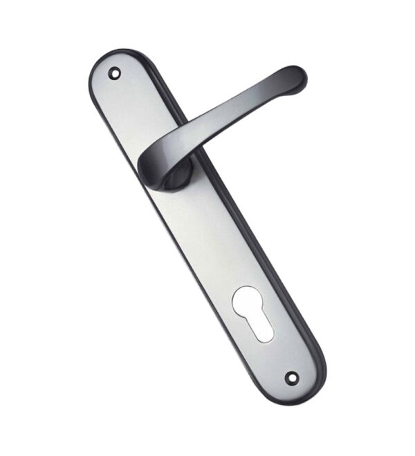 Economy Silk Appeal Brass Door Lever Handle Contemporary on Plate