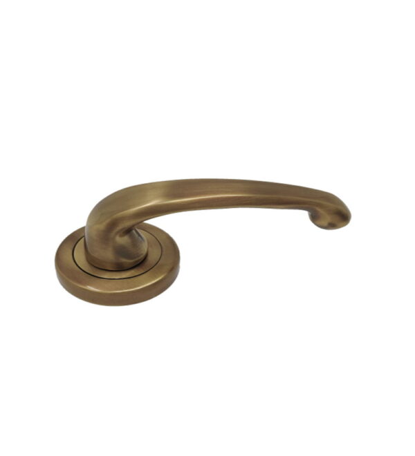 Economy on Round Rose Antique Brass Door Lever Handle Contemporary on Rose