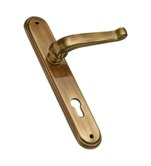 Gemini Antique  Brass  Door Lever Handle Classic on Plate
