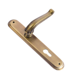 Gemini Antique Brass Matt   Door Lever Handle Classic on Plate