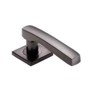 Martell on Squar Concealed Rose  Black Matt Brass Door Lever Handle Contemporary on Rose