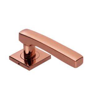 Martell on Squar Concealed  Rose Gold Brass Door Lever Handle Contemporary on Rose