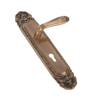 Mumtaz Antique  Brass  Door Lever Handle Classic on Plate