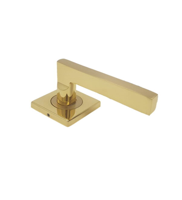 Nero on Squar Concealed Rose Gold Satin Brass Door Lever Handle Contemporary on Rose