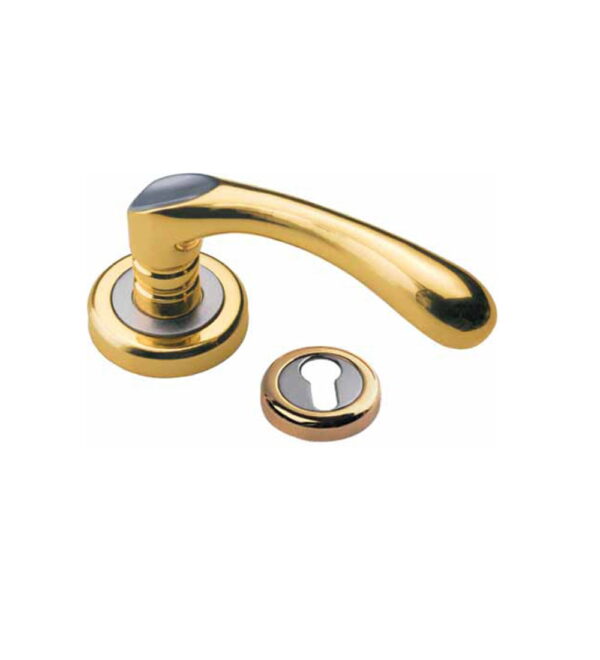 Opal on Round Rose Stain Nickel Gold Brass Door Lever Handle Contemporary on Rose
