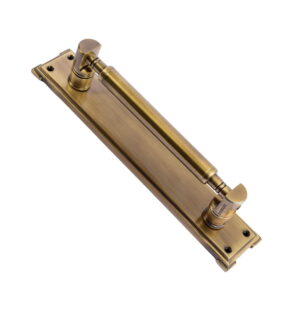 Carlos Brass Door Pull Handle on Plate