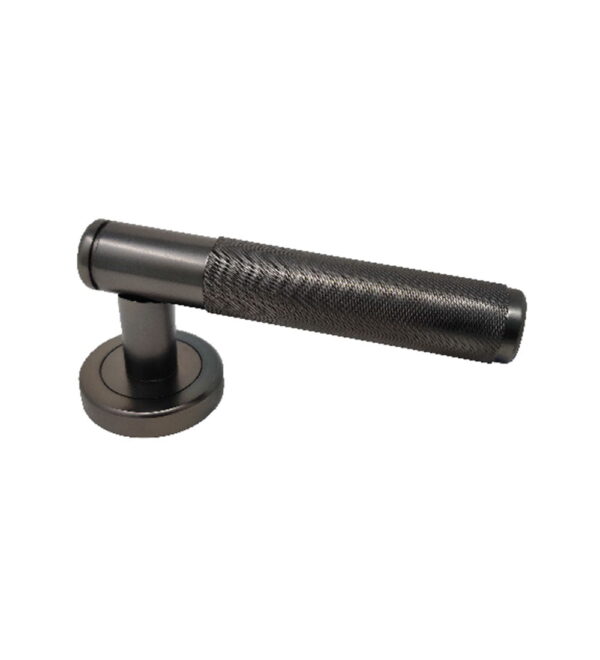 Saxa on Round Rose Black Matt Brass Door Lever Handle Contemporary on Rose (Copy)
