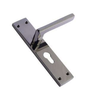 Zodiac Black Nickel Brass Door Lever Handle Contemporary on Plate