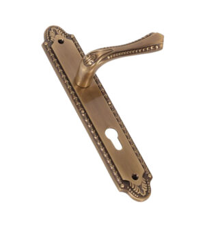 Zoya Antique  Brass  Door Lever Handle Classic on Plate