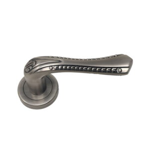 Zoya on Round Rose Antique Sliver   Brass Door Lever Handle Classic on Rose