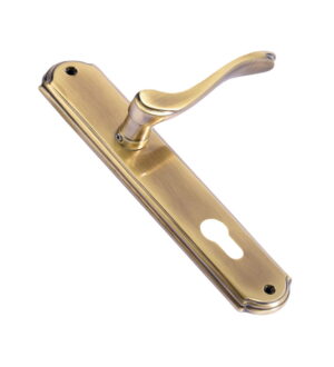 Citylong Antique Brass Door Lever Handle Contemporary on Plate