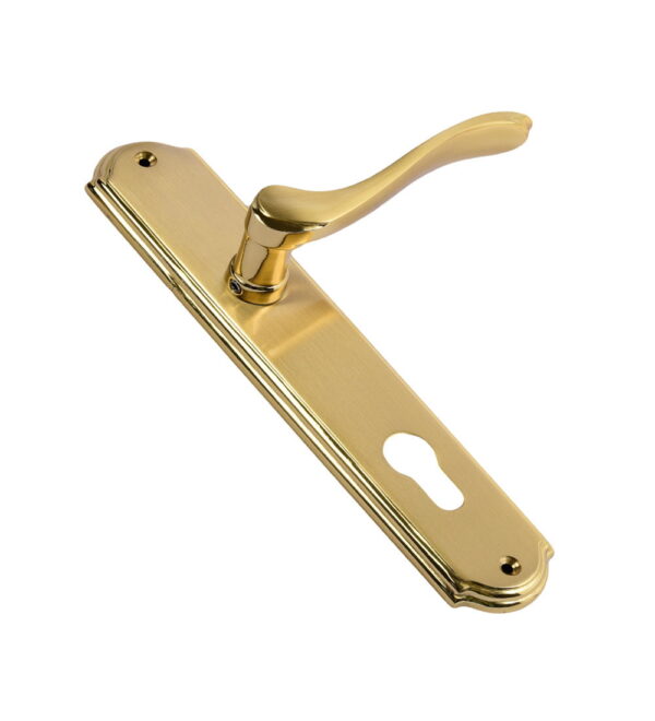 Citylong Gold Stain Brass Door Lever Handle Contemporary on Plate