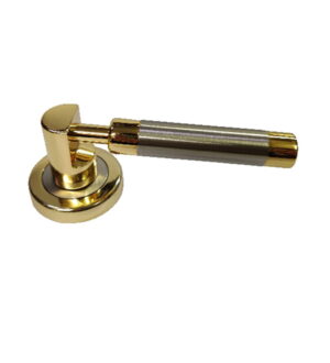 Crystal on Round Rose Satin Nickel Gold Brass Door Lever Handle Contemporary on Rose