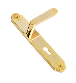 Leonardo Full Gold Brass  Door Lever Handle Classic on Plate