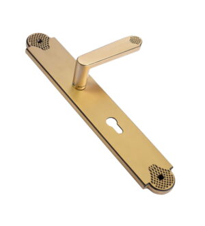 Leonardo Antique Gold Brass  Door Lever Handle Classic on Plate