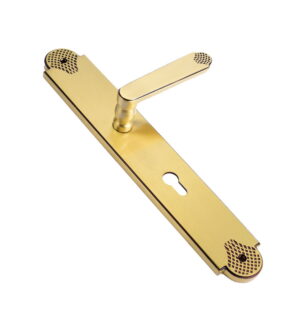 Leonardo Royal Gold Brass  Door Lever Handle Classic on Plate