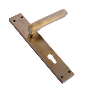 Martell Antique Brass Door Lever Handle Contemporary on Plate