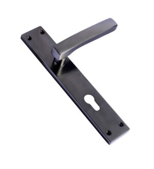 Martell Black Matt  Brass Door Lever Handle Contemporary on Plate