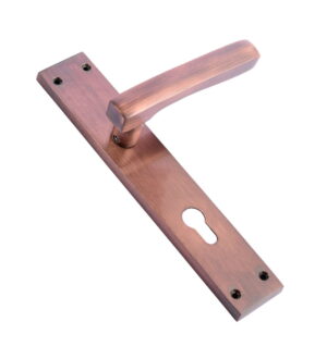 Martell Antique Copper Matt Brass Door Lever Handle Contemporary on Plate