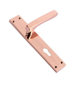 Martell Rose Gold Brass Door Lever Handle Contemporary on Plate
