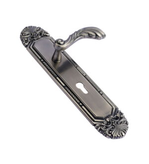 Roshanara Antique Silver Brass  Door Lever Handle Classic on Plate