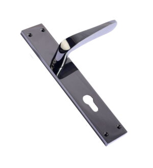 Tango Black Nickel Brass Door Lever Handle Contemporary on Plate