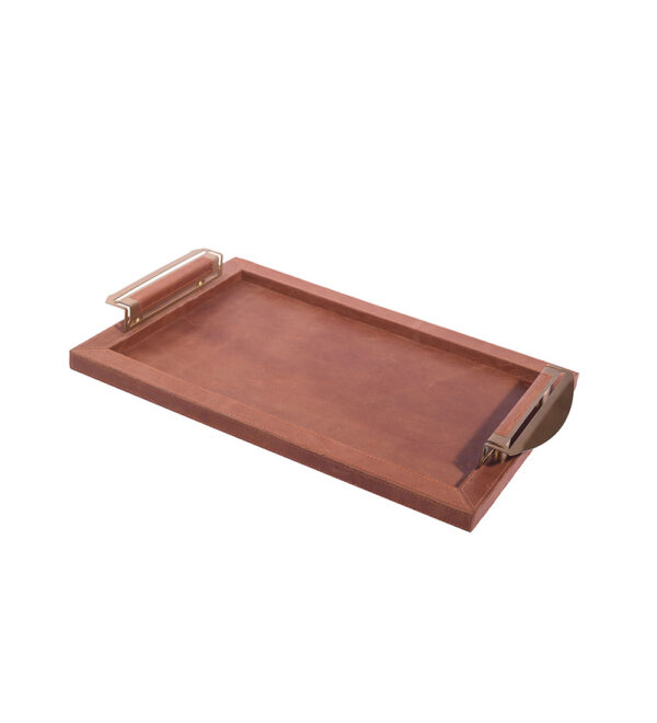 Bar Tray Set Tan/PVD Gold Brass - Image 7