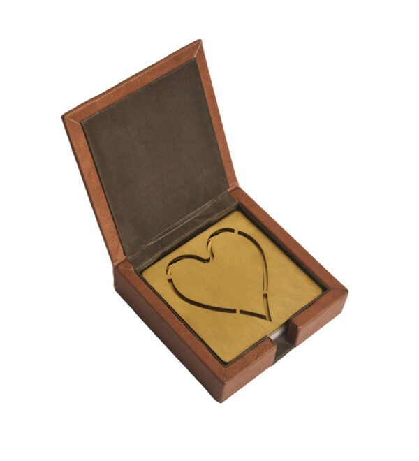 Bar Tray Set Dark Brown  Brass - Image 6